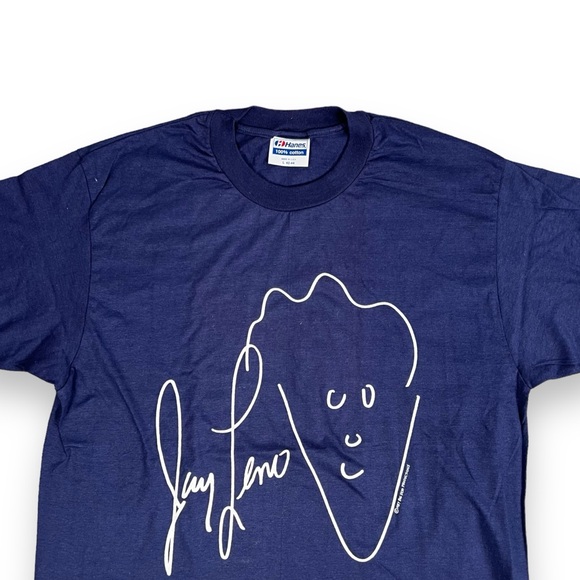 Vtg 80’s T Shirt Jay Leno Single Stitch The Tonight Show Blue Paper Thin 1987 L - Picture 2 of 8